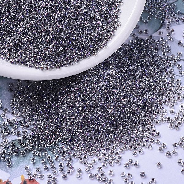 

PandaHall MIYUKI Round Rocailles Beads, Japanese Seed Beads, (RR3203) Magic Violet Lined Crystal, 11/0, 2x1.3mm, Hole: 0.8mm, about..., Purple