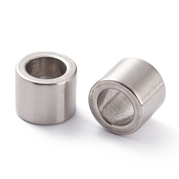 

PandaHall 201 Stainless Steel Beads, Column, Matte Style, Stainless Steel Color, 10x8mm, Hole: 6.5mm 201 Stainless Steel Column