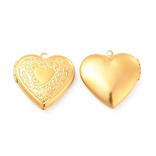 

PandaHall 304 Stainless Steel Locket Pendants, Photo Frame Charms for Necklaces, Heart, Golden, 29x28.5x7mm, Hole: 2.1mm 304 Stainless Steel...