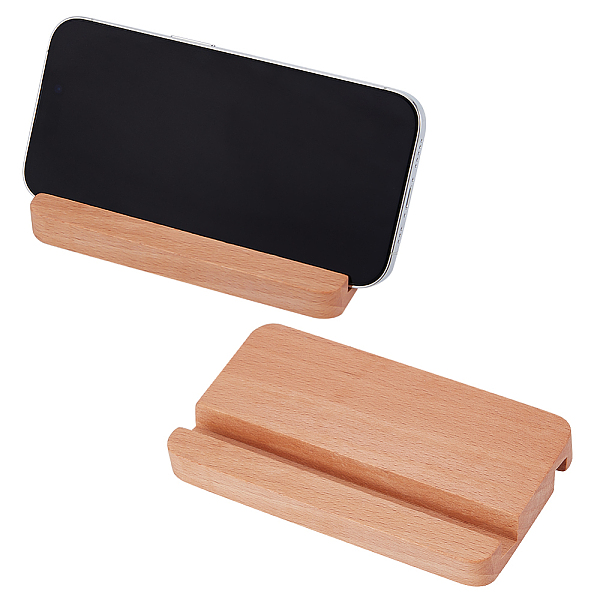 PandaHall Wood Mobile Phone Holders, Cell Phone Stand Holder, Universal Portable Tablets Holder, BurlyWood, 7x12.5x1.3cm Wood Orange
