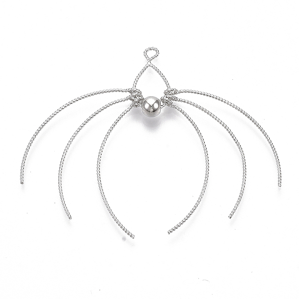 

PandaHall Brass Big Pendants, with CCB Plastic Beads, Nickel Free, Fireworks, Real Platinum Plated, 49~52mm, Hole: 1.8mm Brass+Plastic...