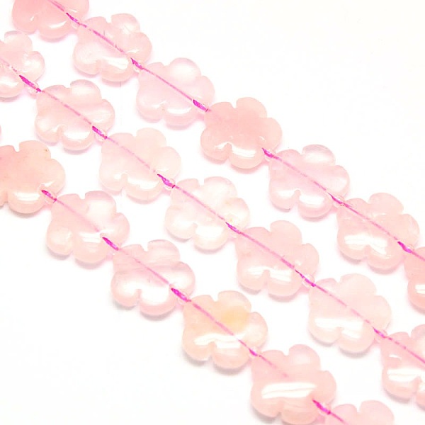 

PandaHall Natural Rose Quartz Flower Beads Strands, 15mm, Hole: 1mm, about 27pcs/strand, 16.53 inch Rose Quartz Flower