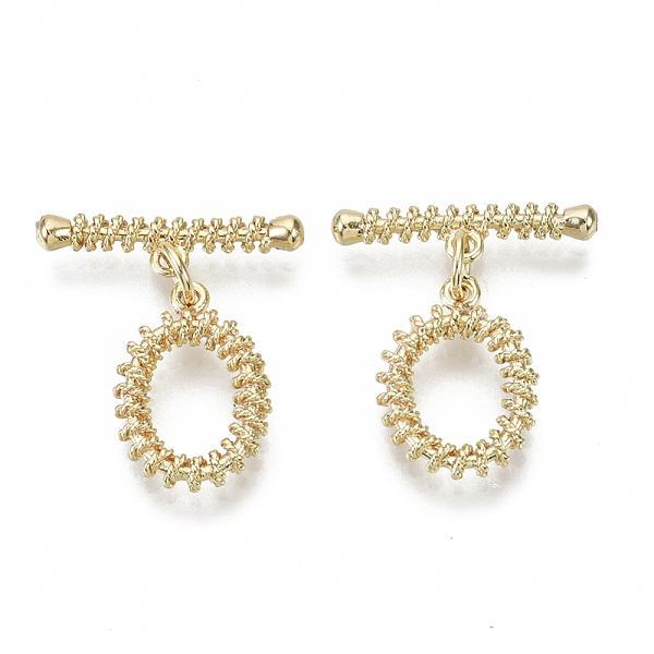 

PandaHall Brass Toggle Clasps, Oval, Nickel Free, Golden, Bar: 5x19x3mm, Hole: 1.2mm, Oval: 16x12x3mm, Hole: 1mm, Jump Ring: 5x1mm, 3mm...