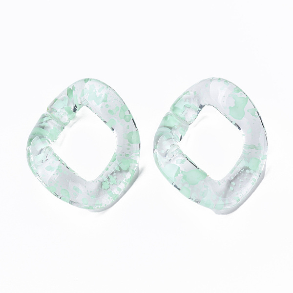 

PandaHall Transparent Acrylic Linking Rings, Quick Link Connectors, for Curb Chains Making, Twist Oval, Aquamarine, 40x33x10mm, Inner..., Green