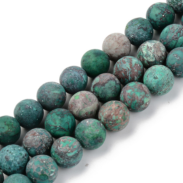 

PandaHall Natural American Turquoise Beads Strands, Frosted, Dyed & Heated, Round, Teal, 10mm, Hole: 1mm, about 37~38pcs/strand, 15.16'..., Cyan