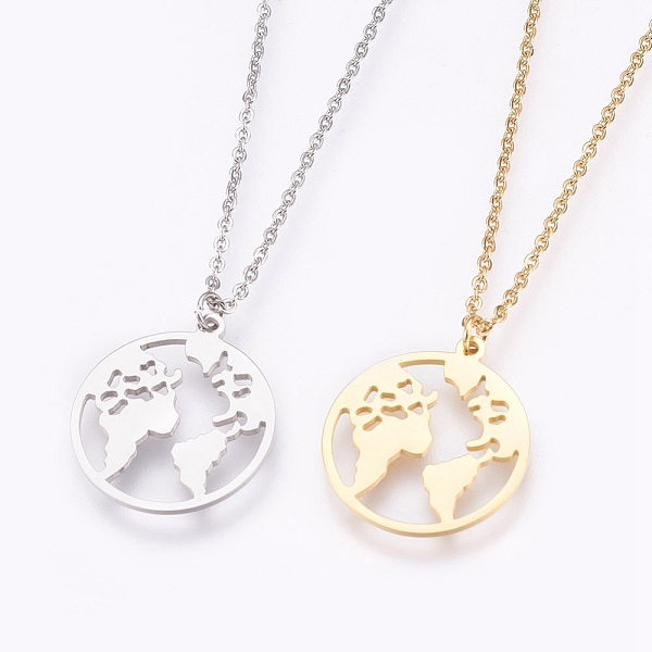 

PandaHall 304 Stainless Steel Pendant Necklaces, with Lobster Claw Clasps, Earth, Mixed Color, 18.1 inch(46cm), 1.5mm 304 Stainless Steel..., Multicolor