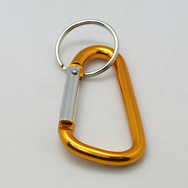 

PandaHall Aluminum Carabiner Keyring, with Iron Clasps, Oval, Gold, 57x30.5mm Aluminum Gold