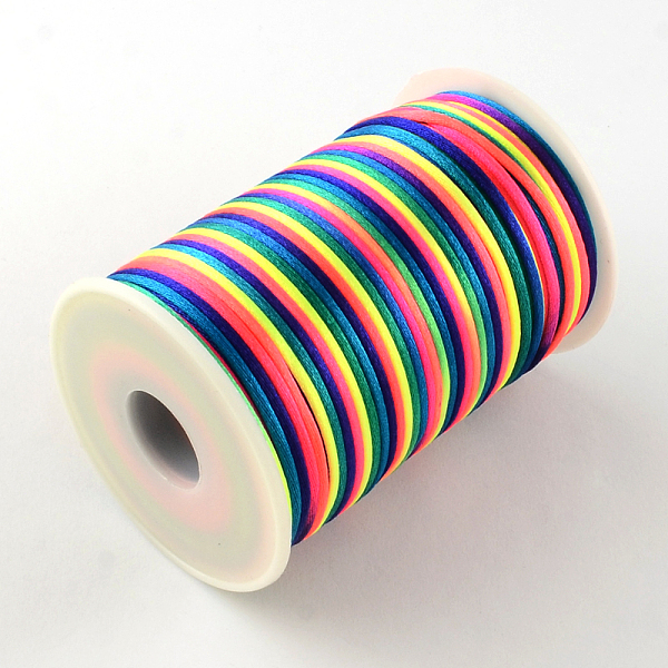 

PandaHall Nylon Threads, Rattail Satin CordColorful, 2mm, about 98.42 yards(90m)/roll Nylon