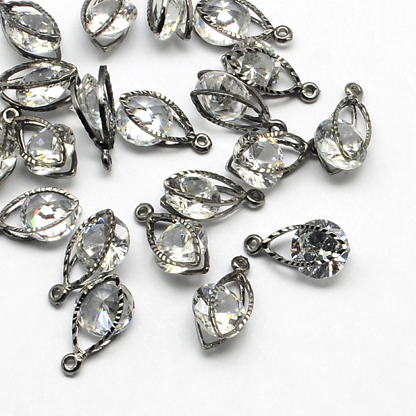 

PandaHall Horse Eye Alloy Charms, with Cubic Zirconia, Gunmetal, 15x8x5mm, Hole: 1mm Cubic Zirconia Horse Eye