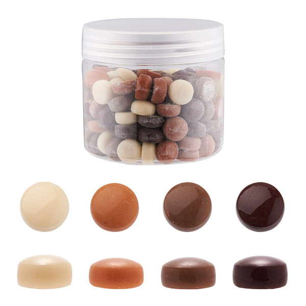 

PandaHall Glass Cabochons, Mosaic Tiles, for Home Decoration or DIY Crafts, Flat Round, Sandy Brown, 12x5mm, 156pcs/box Glass Flat Round