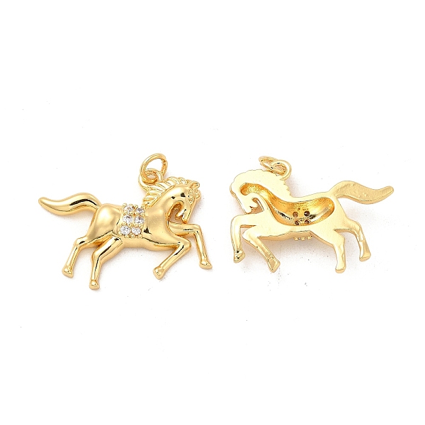 

PandaHall Brass Micro Pave Cubic Zirconia Pendants, with Jump Ring, Horse Charm, Golden, Clear, 17.5x26.5x4.5mm, Hole: 3mm Brass+Cubic...