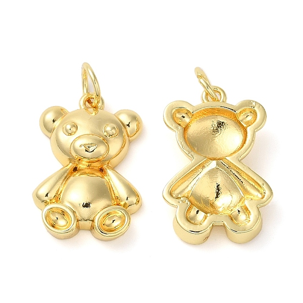 

PandaHall Brass Pendants, Cadmium Free & Lead Free, Long-Lasting Plated, with Jump Ring, Bear Charm, Real 18K Gold Plated, 18x12x4mm, Hole...
