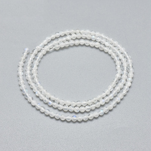 

PandaHall Natural Rainbow Moonstone Beads Strands, Round, 2mm, Hole: 0.5mm, about 195pcs/strand, 15.35 inch(39cm) Rainbow Moonstone Round