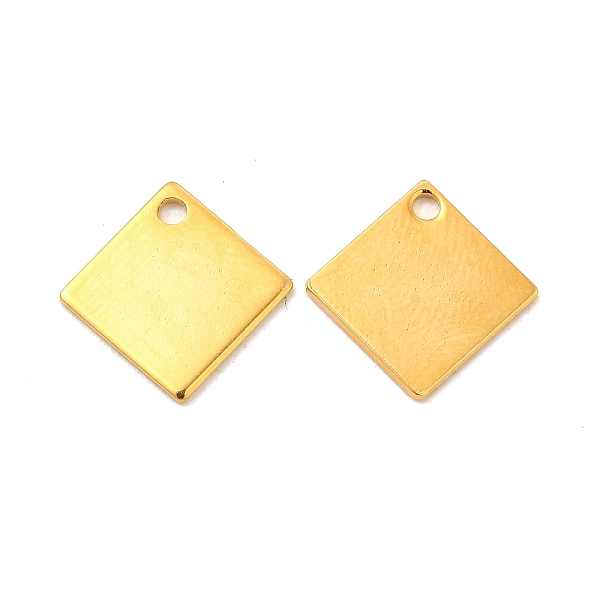

PandaHall 201 Stainless Steel Pendants, Rhombus Charm, Real 24K Gold Plated, 14x14x0.8mm, Hole: 1.5mm 201 Stainless Steel Rhombus