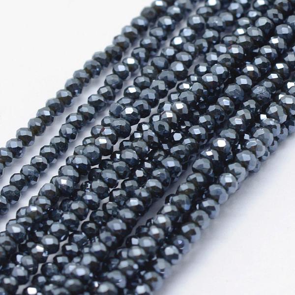 

PandaHall Electroplate Glass Beads Strands, Full Rainbow Plated, Faceted, Rondelle, Dark Slate Gray, 2.5x1.5mm, Hole: 0.5mm, about...