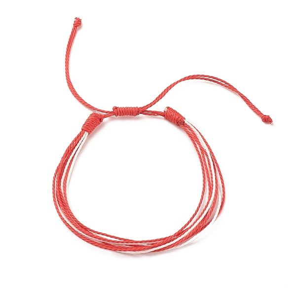 

PandaHall Waxed Polyester Multi-strand Bracelet, Adjustable String Bracelet for Women, Red, Inner Diameter: 2-1/8~4-1/8 inch(5.3~10.5cm)...