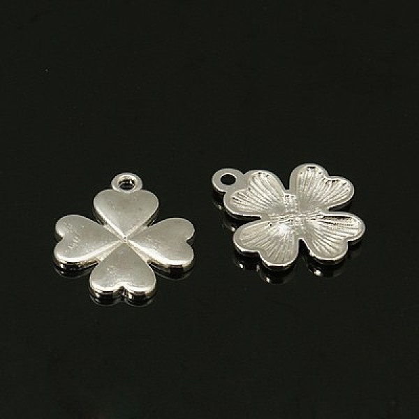 

PandaHall Tibetan Style Alloy Pendant, Clover, Cadmium Free & Nickel Free & Lead Free, Silver, 21x17.5x2.5mm, Hole: 1.5mm Alloy Clover