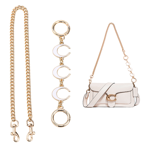 

PandaHall CHGCRAFT 30Inch Bag Extender Purse Chain Strap Detachable Moon Extenders Bag Extender Chain Moon Purse Chain for Handbags Shoulder..., White