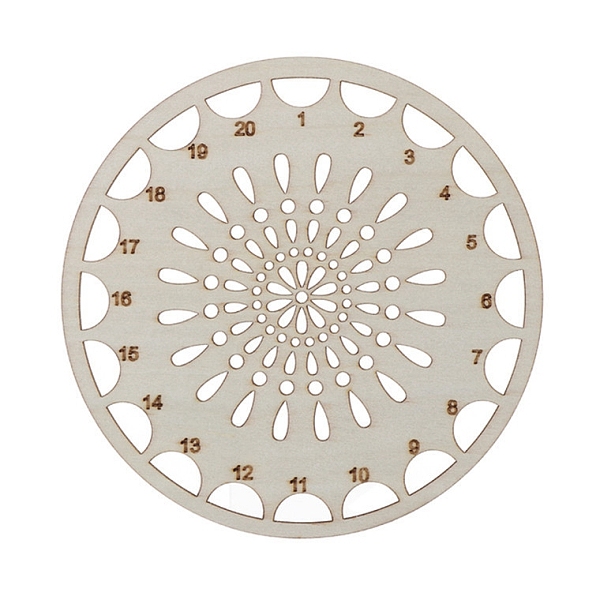 

PandaHall Wooden Embroidery Thread Plate, Cross Stitch Threading Board Tools, Flower, Antique White, 14cm Wood Flower