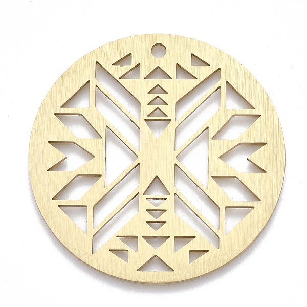 

PandaHall Aluminium Big Pendants, Laser Cut Big Pendants, Flat Round, Golden, 50x1mm, Hole: 3mm Aluminum Flat Round