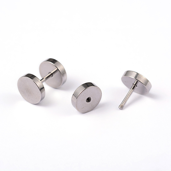 

PandaHall Flat Round 304 Stainless Steel Barbell Cartilage Earrings, Screw Back Earrings, Stainless Steel Color, 11x8mm, Pin: 1mm 304...