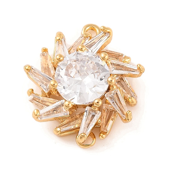 Verbindungsanhänger mit durchsichtigem Zirkonia-Pavé aus Messing
