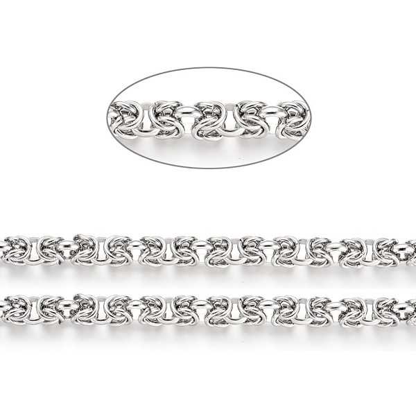 

PandaHall Handmade 304 Stainless Steel Rope Chains, Unwelded, with Card Paper, Stainless Steel Color, Links: 6x3mm, Linking Ring: 6x1mm...