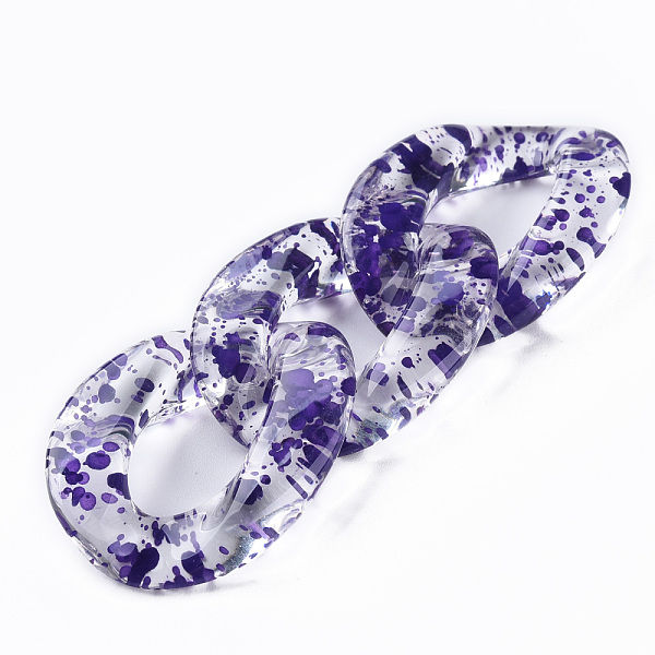 

PandaHall Transparent Acrylic Linking Rings, Quick Link Connectors, for Curb Chains Making, Twist Oval, Indigo, 39x29x7.5mm, Inner Diameter..., Purple