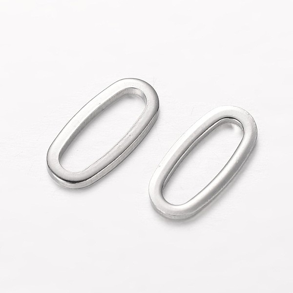 

PandaHall Oval 304 Stainless Steel Link Rings, Stainless Steel Color, 16x9x1mm, Hole: 4x13mm 304 Stainless Steel Oval