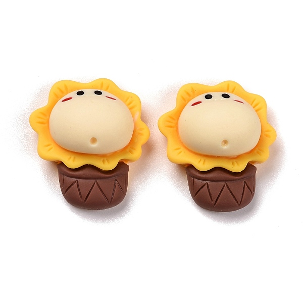 

PandaHall Opaque Resin Cabochons, Mini Sunflower Doll, Gold, 21x19x11.5mm Resin Doll Gold