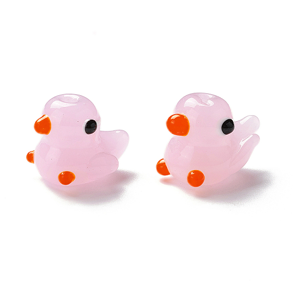 

PandaHall Handmade Lampwork Beads, Duck, Lavender Blush, 19.5~22x14~16x15.5~16mm, Hole: 1.6mm Lampwork Duck