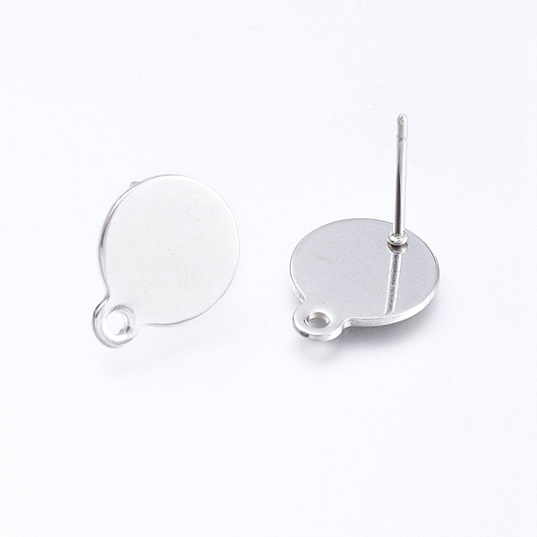 

PandaHall 304 Stainless Steel Stud Earring Findings, with Loop and Flat Plate, Stainless Steel Color, 13x10.5x0.7mm, 12mm, Pin: 0.8mm, Hole...
