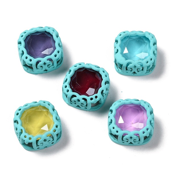 

PandaHall Sew on Rhinestone, Mocha Style, Glass Rhinestone, with Brass Findings, Garments Accessories, Squre, Mixed Color, Cyan...