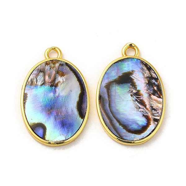 

PandaHall Natural Paua Shell Pendants, Oval Charms with Brass Findings, Golden, 23x15x2.5mm, Hole: 1.8mm Paua Shell Oval