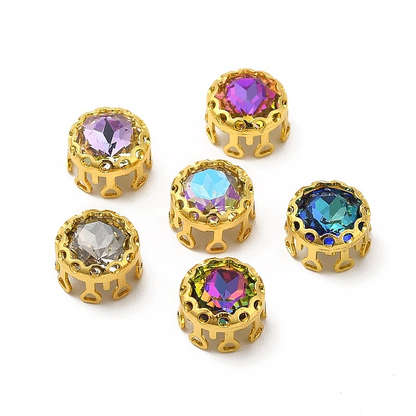 

PandaHall Round Shaped Sew on Rhinestone, Glass Rhinestone, Garments Accessories, Multi-Strand Links, with Golden Tone Brass Findings, Mixed..., Multicolor
