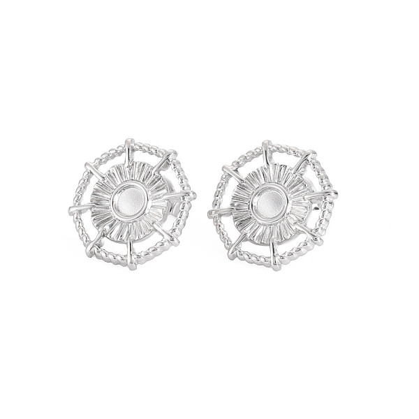 

PandaHall 304 Stainless Steel Stud Earring Findings, Earring Setting for Enamel, with Ear Nuts, Helm, Stainless Steel Color, 17x17mm, Pin...