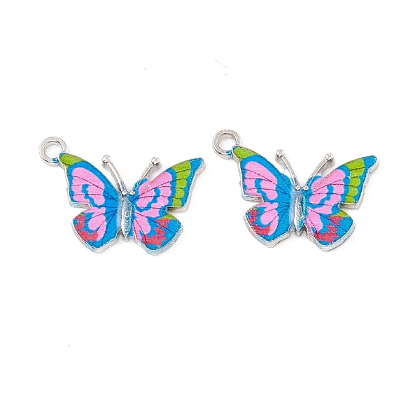 

PandaHall Alloy Enamel Pendants, Platinum, Butterfly, Colorful, 22x19x2mm, Hole: 1.8mm Alloy+Enamel Butterfly