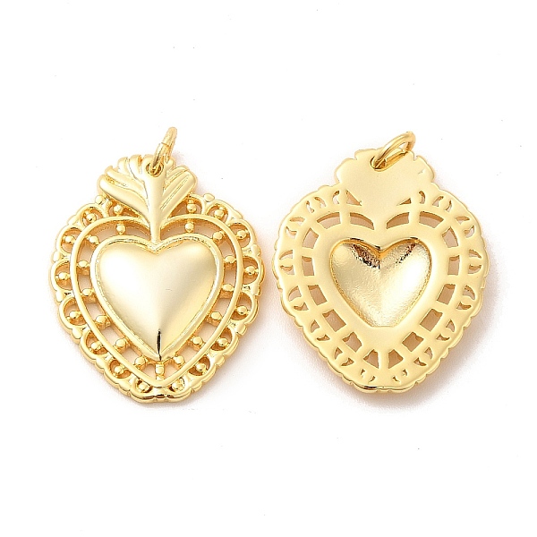 

PandaHall Eco-Friendly Rack Plating Brass Pendants, Long-Lasting Plated, Lead Free & Cadmium Free, Sacred Heart Charm, Real 18K Gold Plated...