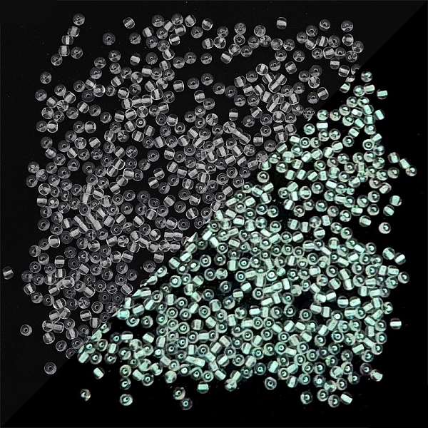 

PandaHall 8/0 Luminous Glass Seed Beads, Inside Colours, Glow in the Dark Round Beads, White, 3mm, Hole: 1mm, about 220Pcs/bag Glass White