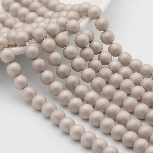 

PandaHall Round Shell Pearl Frosted Beads Strands, Antique White, 8mm, Hole: 1mm, about 52pcs/strands, 15.7 inch Shell Pearl Round