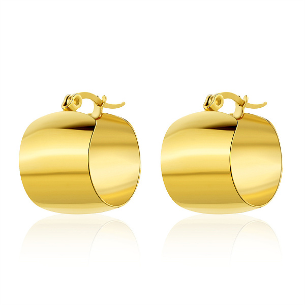 

PandaHall European Style Heart Stud Earrings Gold Plated Stainless Steel Women's Jewelry, Ring, Golden Stainless Steel Ring