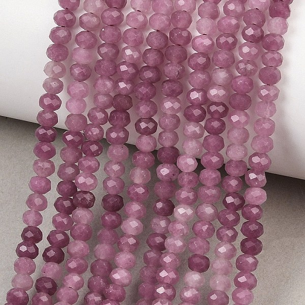 Brins de perles de jade blanc naturel teintées