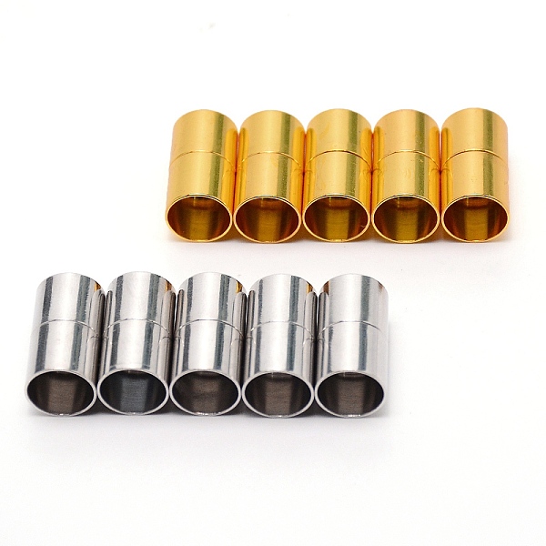 

PandaHall Brass Magnetic Clasps, Column, Platinum & Golden, 20x11mm, 10mm inner diameter Brass Column
