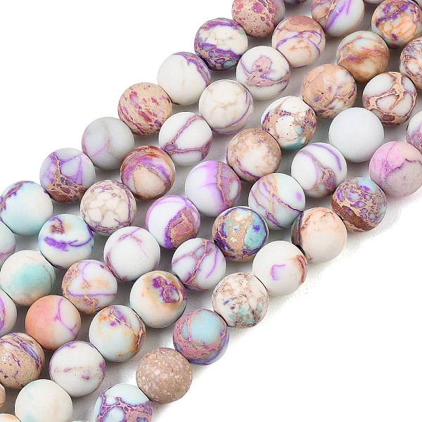Brins de perles de jaspe impérial naturel