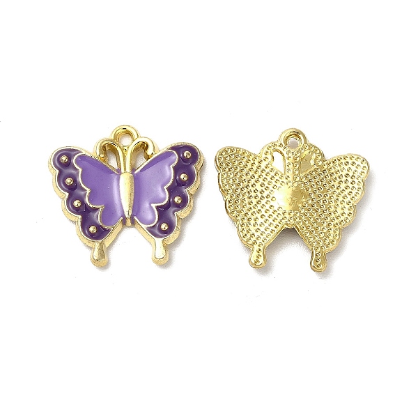 

PandaHall Alloy Enamel Pendants, Cadmium Free & Nickel Free & Lead Free, Golden, Butterfly Charm, Lilac, 17x18x2.5mm, Hole: 1.2mm..., Purple