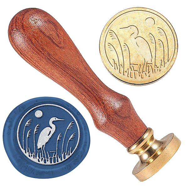 

PandaHall Wax Seal Stamp Set, 1Pc Golden Tone Sealing Wax Stamp Solid Brass Head, with 1Pc Wood Handle, for Envelopes Invitations, Gift Card...