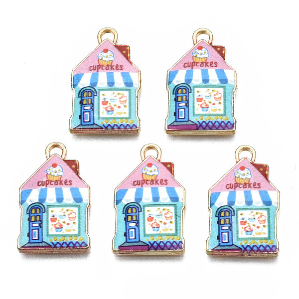 

PandaHall Rack Plating Alloy Enamel Pendants, Cadmium Free & Nickel Free & Lead Free, House, Pink, 21.9x13.3x2mm, Hole: 1.5mm Alloy+Enamel...