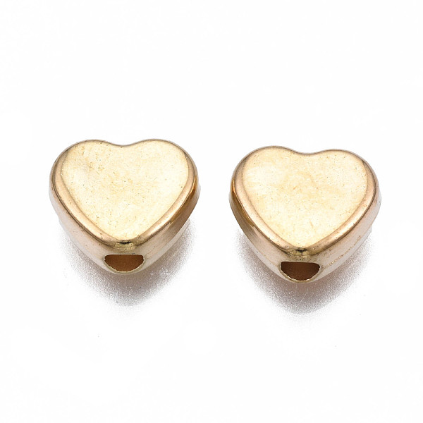 

PandaHall Plating ABS Plastic Beads, Heart, Light Gold, 8x9x4mm, Hole: 2mm ABS Plastic Heart
