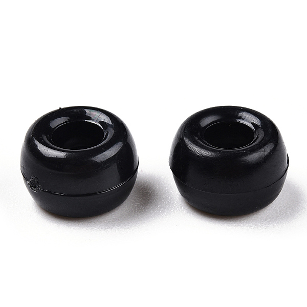 

PandaHall Opaque Plastic Beads, Barrel, Black, 9x6mm, Hole: 3.8mm, about 1950pcs/500g Plastic Barrel Black