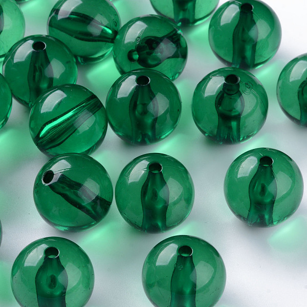 

PandaHall Transparent Acrylic Beads, Round, Green, 20x19mm, Hole: 3mm, about 111pcs/500g Acrylic Round Green